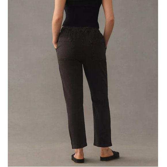 Anthropologie Pilcro Linen Drawstring Pants Oxford Black - XL - Picture 2 of 13
